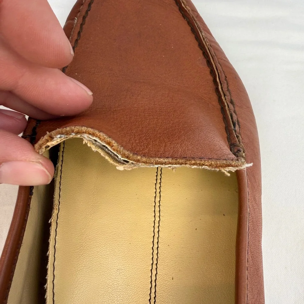 Rockport Mens Tan Leather Moc Toe Slip On Loafers APW21468 Size 9M